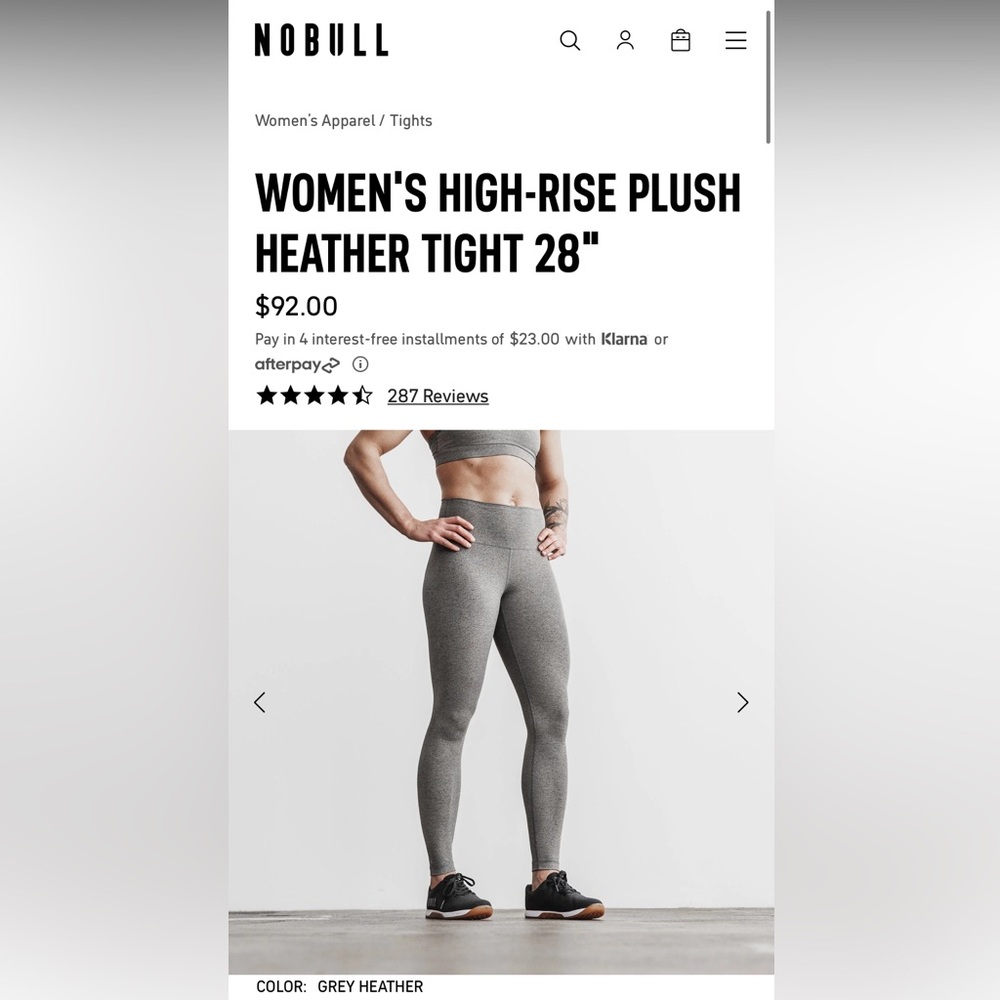NOBULL WOMEN'S HIGH-RISE PLUSH HEATHER TIGHT 25"